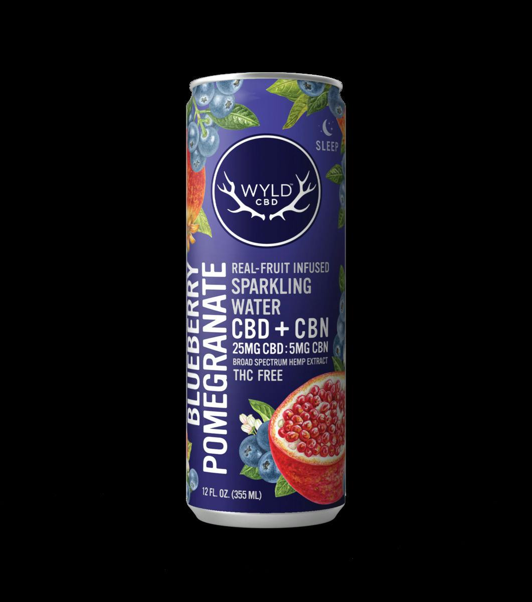 Wyld Blueberry Pomegranate 5:1 CBD:CBN Sparkling Water 12oz