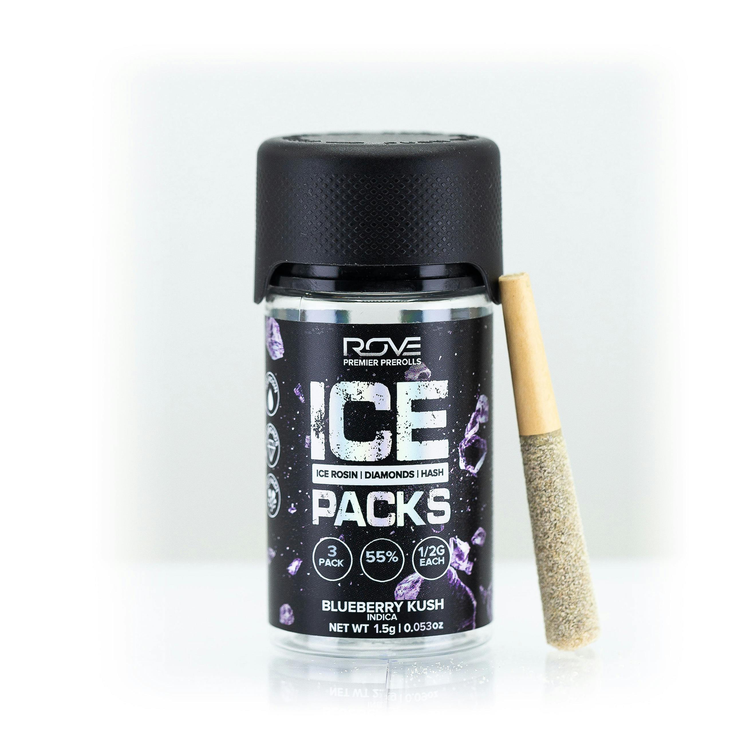 ROVE Blueberry Kush (I) Ice Packs Infused Pre-Roll Multipack 0.5g 3pk