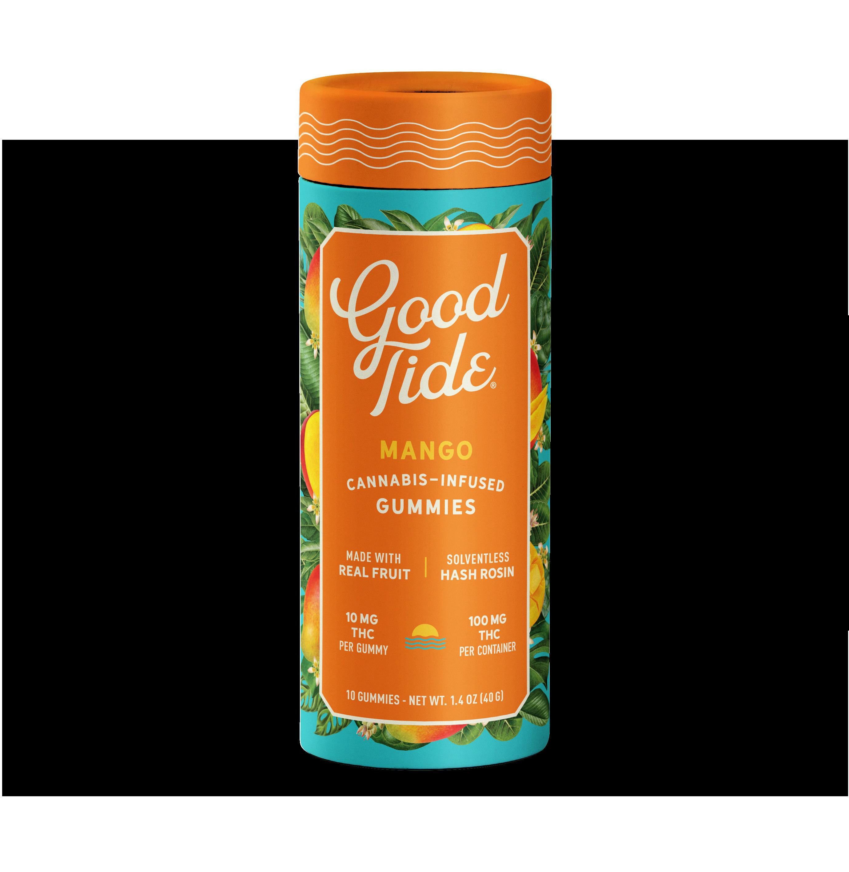 Good Tide Mango Solventless Rosin Gummies 10mg 10pk