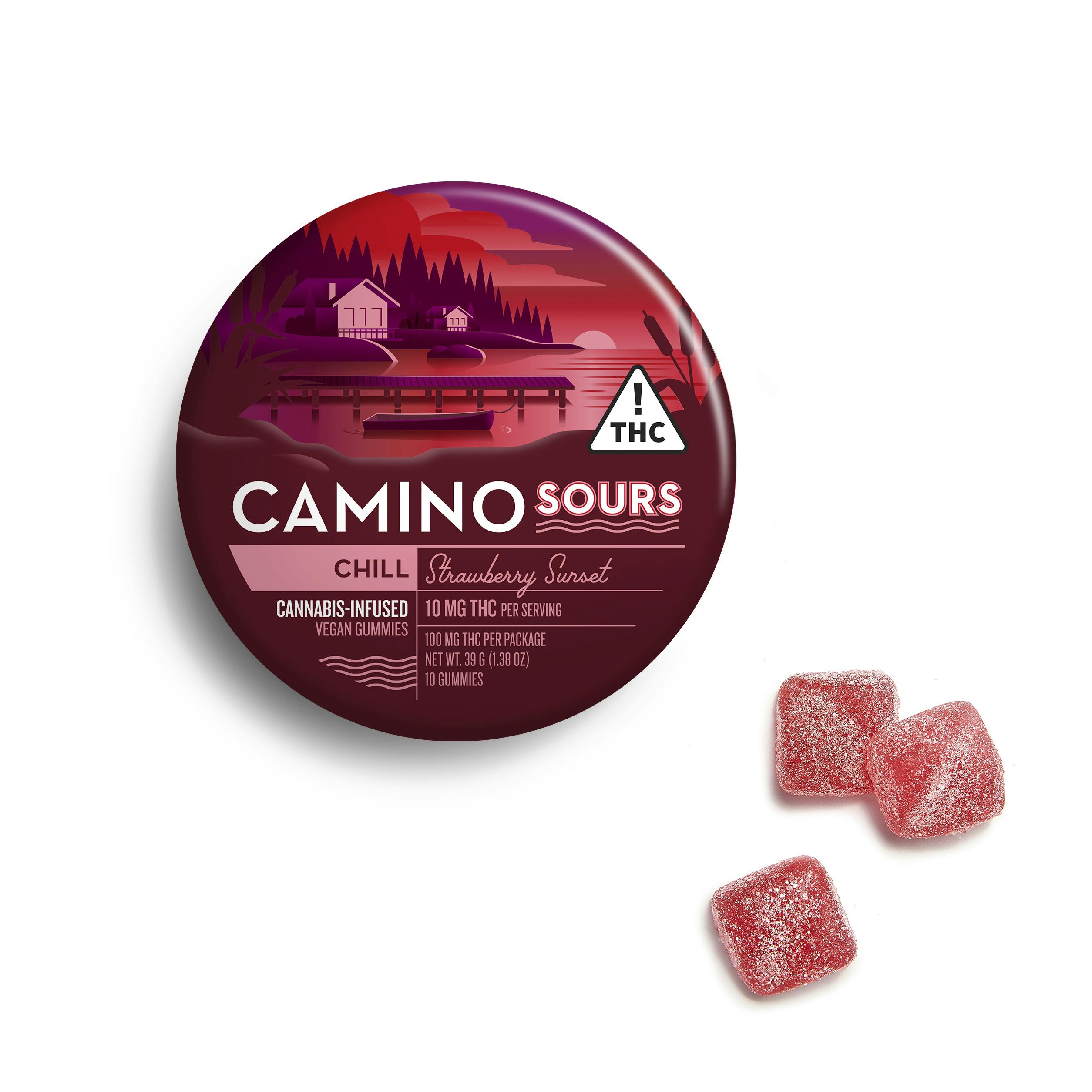 Kiva Camino Sours Strawberry Sunset Vegan Gummies 10mg 10pk
