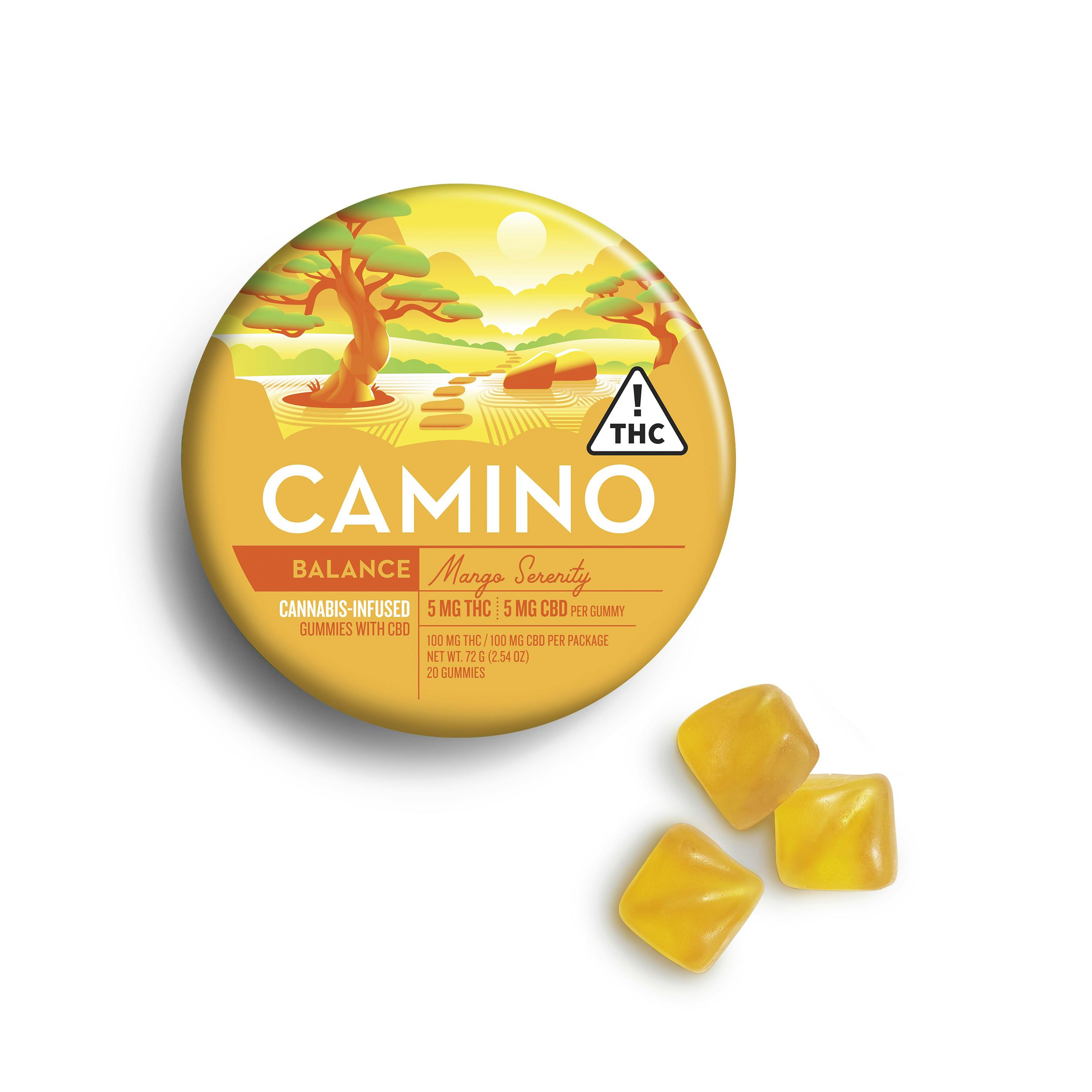 Kiva Camino Wild Cherry Gummies 1:1:1 THC:CBC:CBG 5mg 20pk