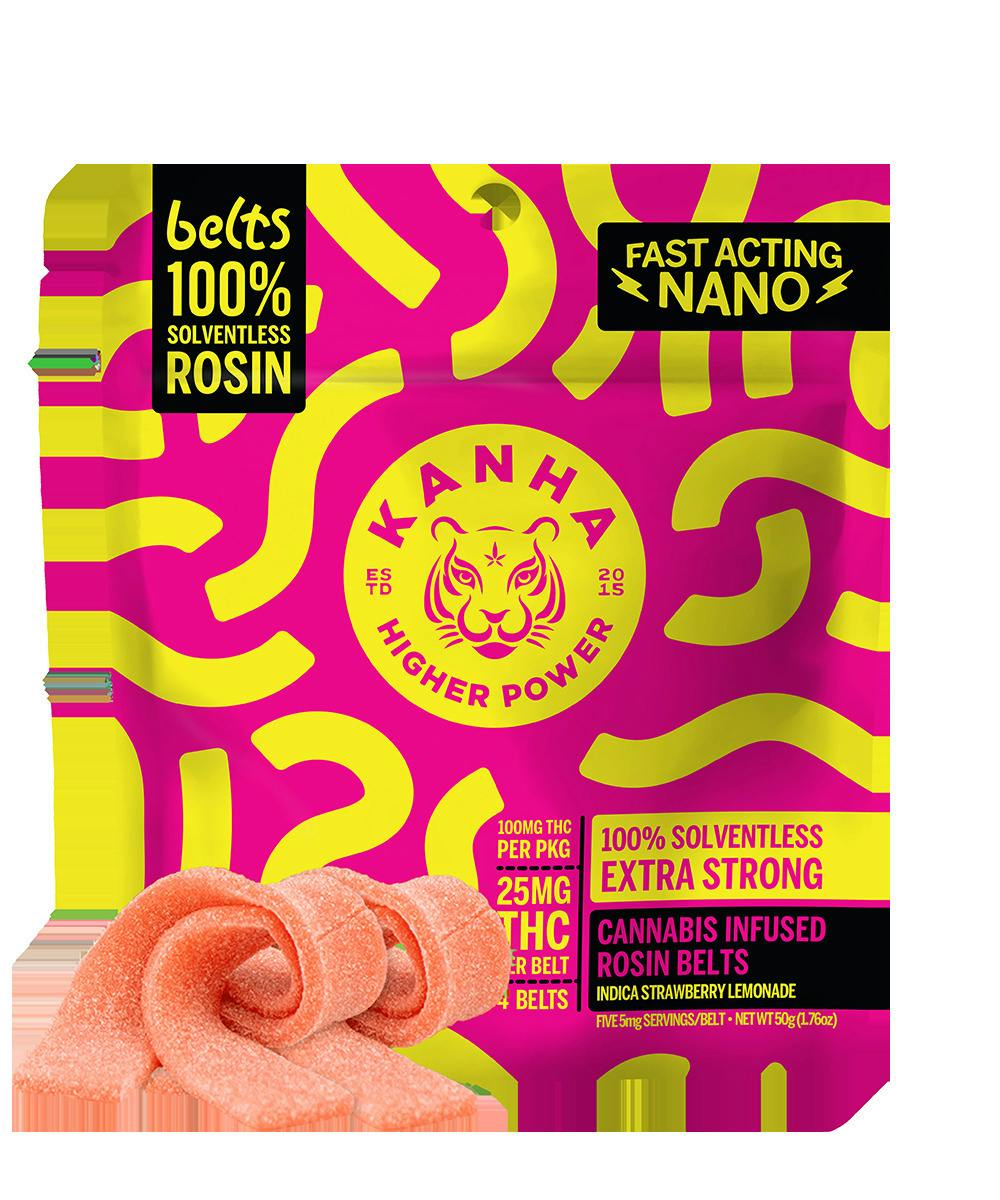 Kanha Strawberry Lemonade (I) Solventless Rosin Belts 25mg 4pk