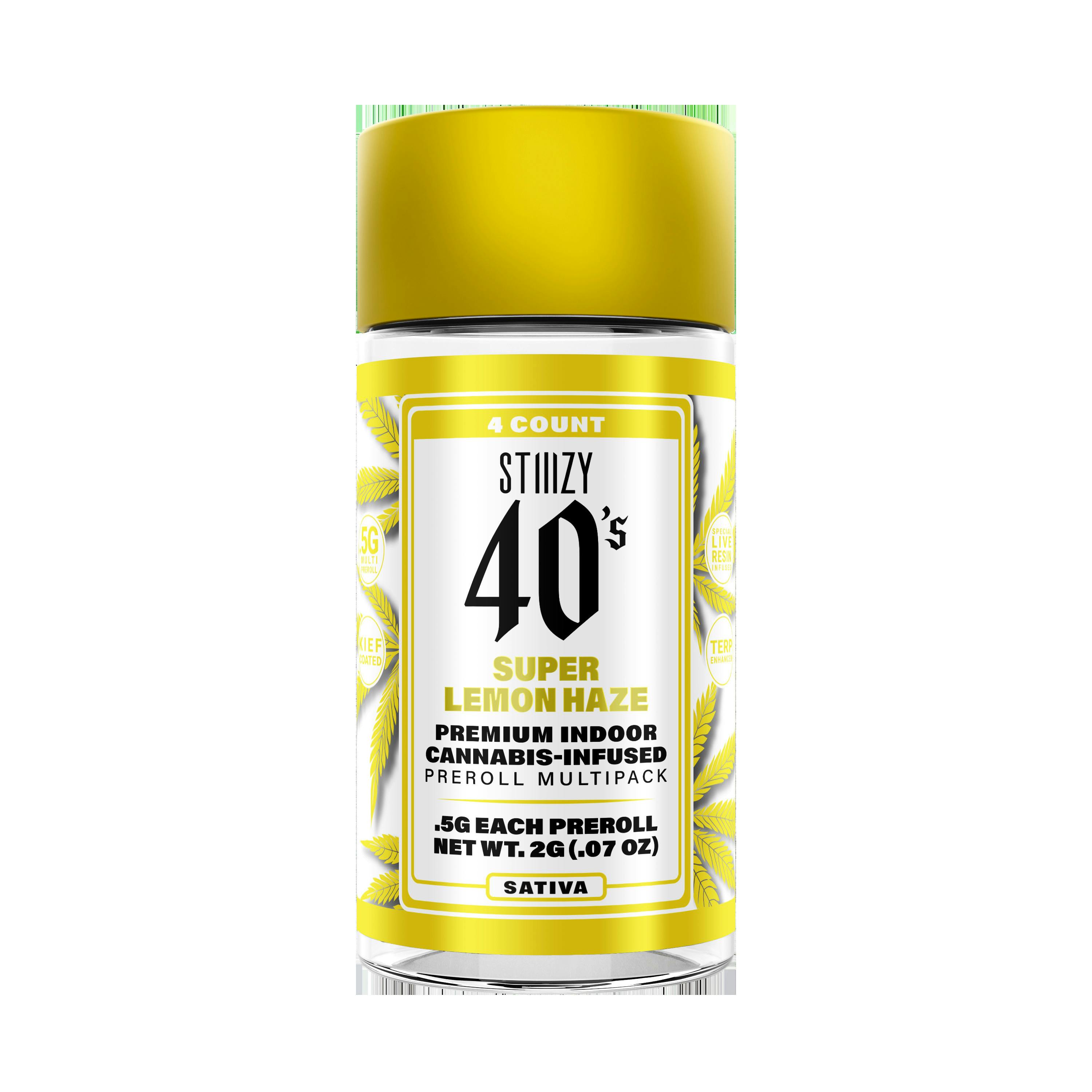 STIIIZY 40's Super Lemon Haze (S) Infused Pre-Roll Multipack 0.5g 4pk