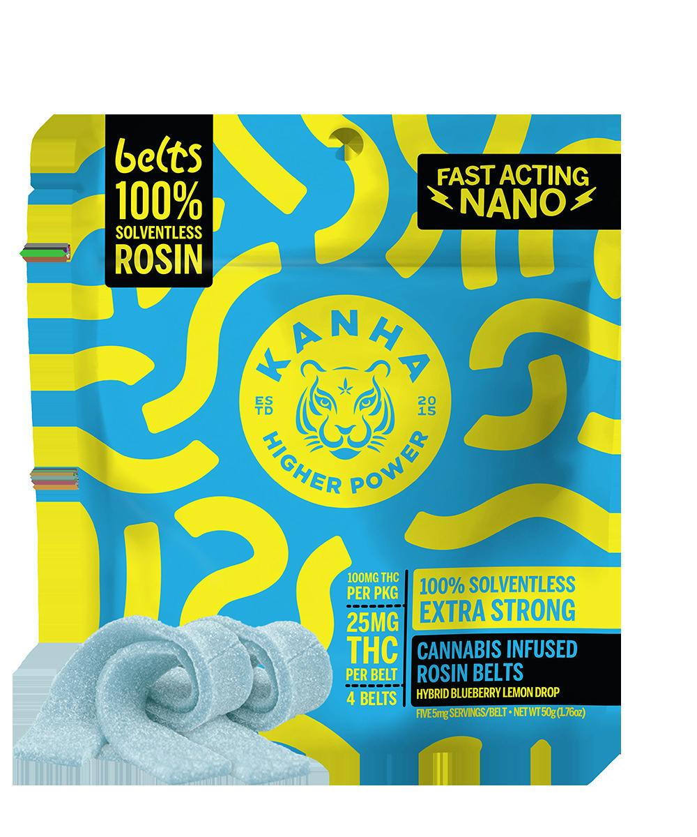 Kanha Blueberry Lemon Drop (H) Solventless Rosin Belts 25mg 4pk