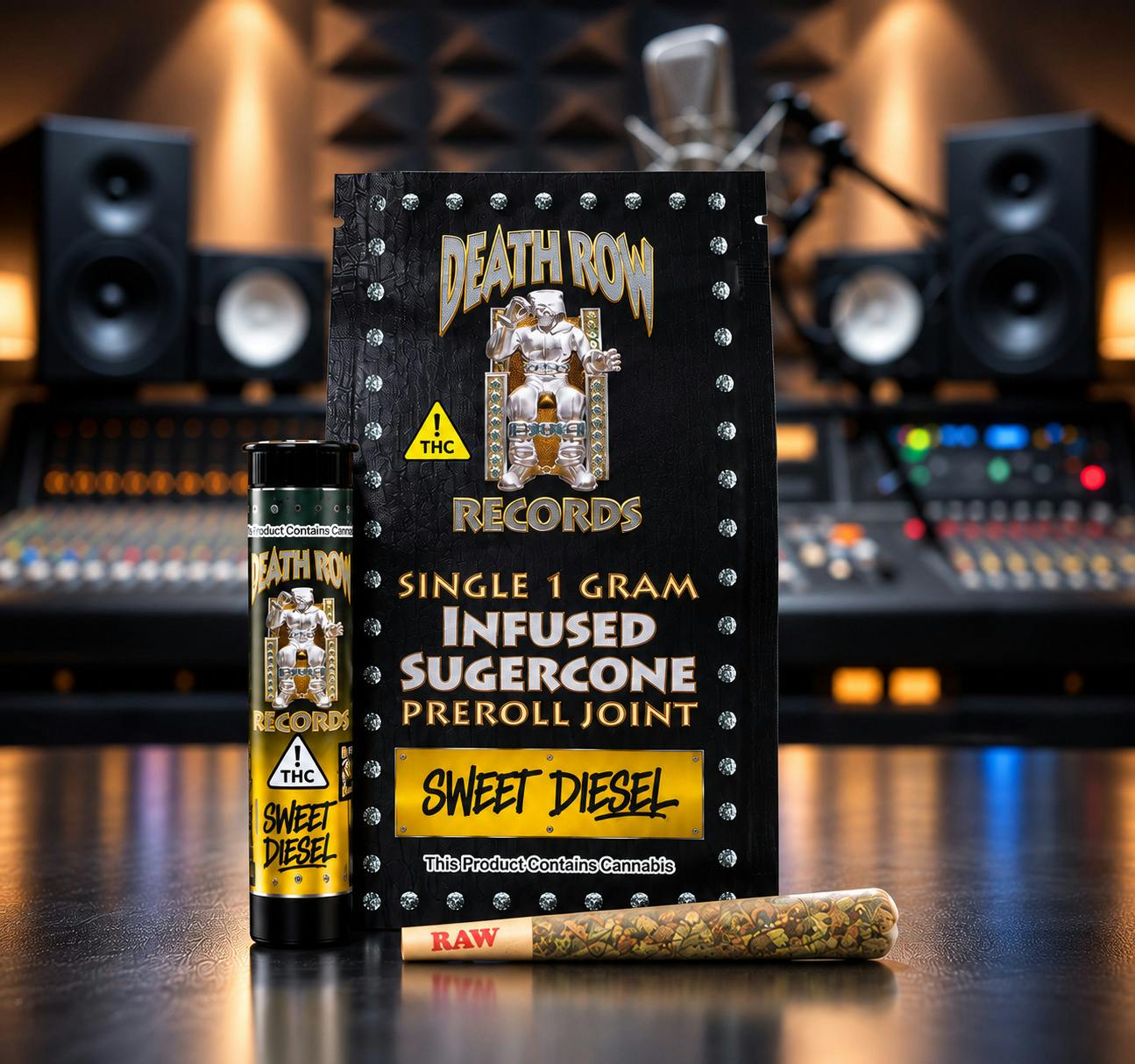 Death Row Records Cannabis Sugar Cone Sweet Diesel (S) Live Resin Infused Pre-Roll