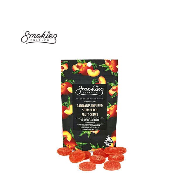 SOUR PEACH 100MG 10 PACK GUMMIES