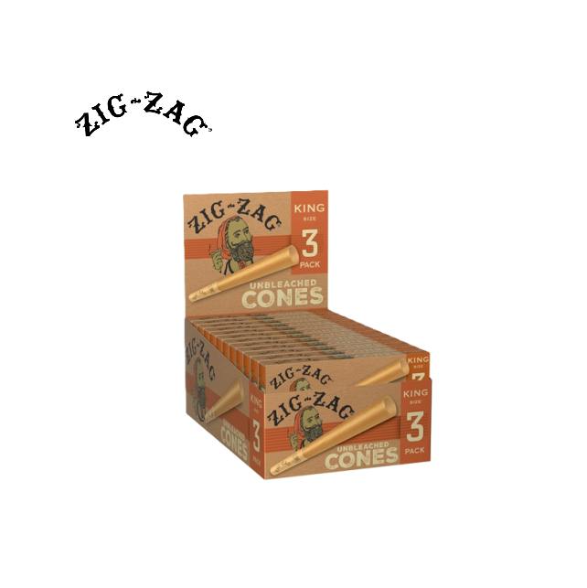 KING SIZE UNBLEACHED 3 PACK CONES - 7759
