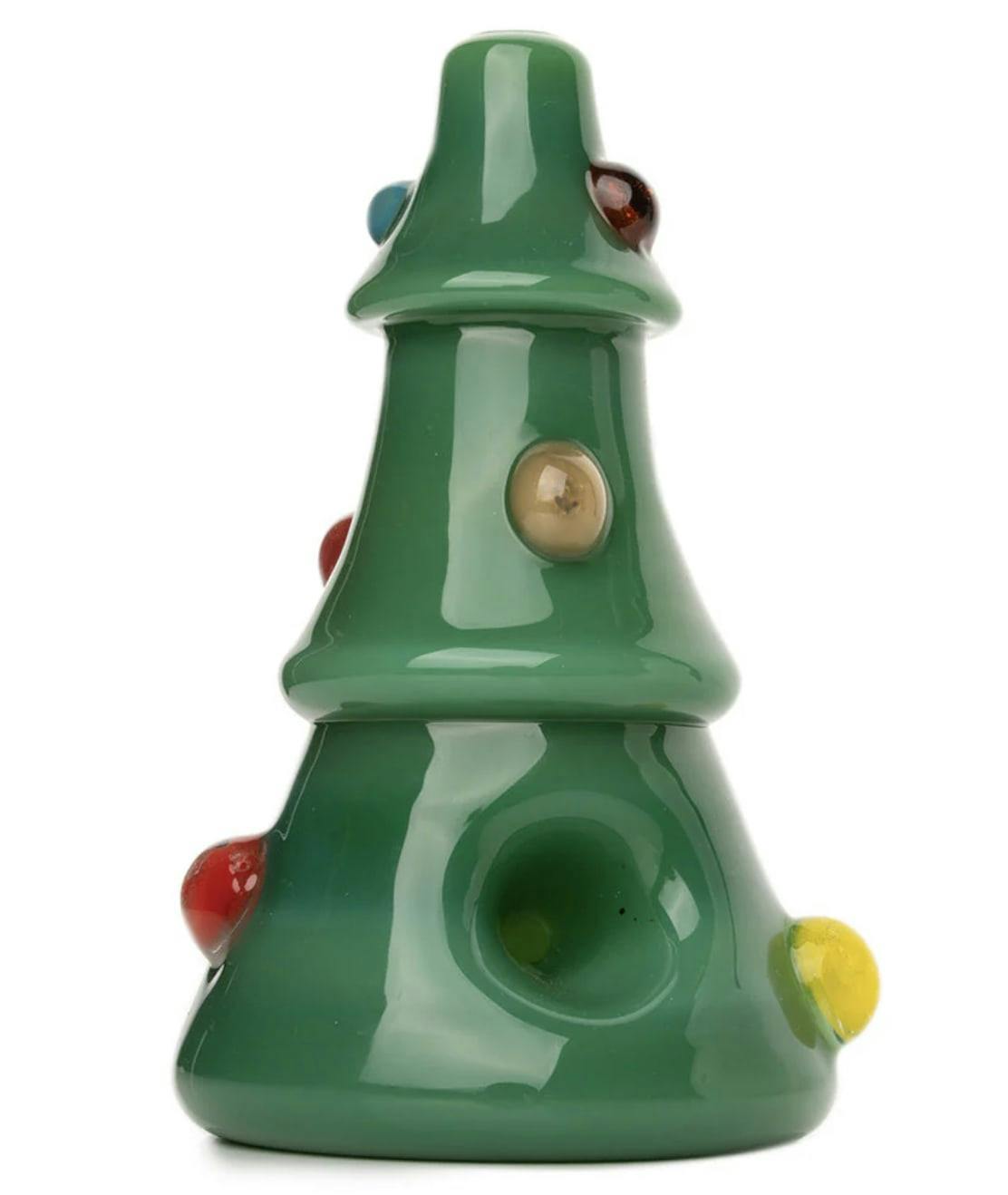 *BD* Red Eye Glass 5" Christmas Tree Hand Pipe