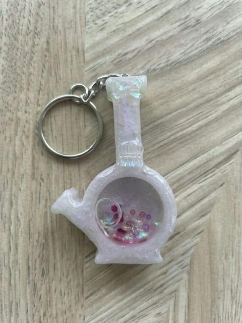 Bong Shaker Keychain - Pearl White