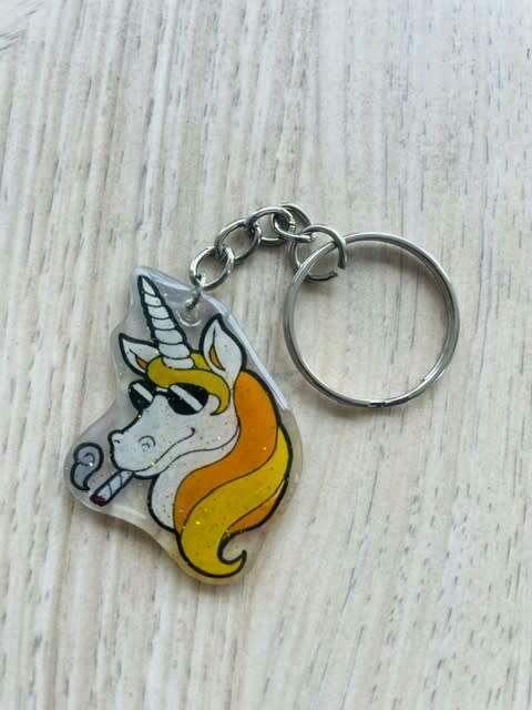 ASH'S ART: CHARACTER KEYCHAIN - Unicorn (Gold)