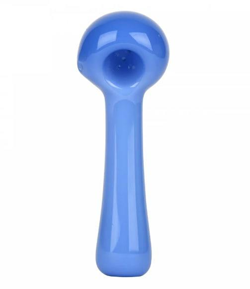 4.5" Red Eye Periwinkle Spoon Hand Pipe w/Ash Catcher Mouthpiece