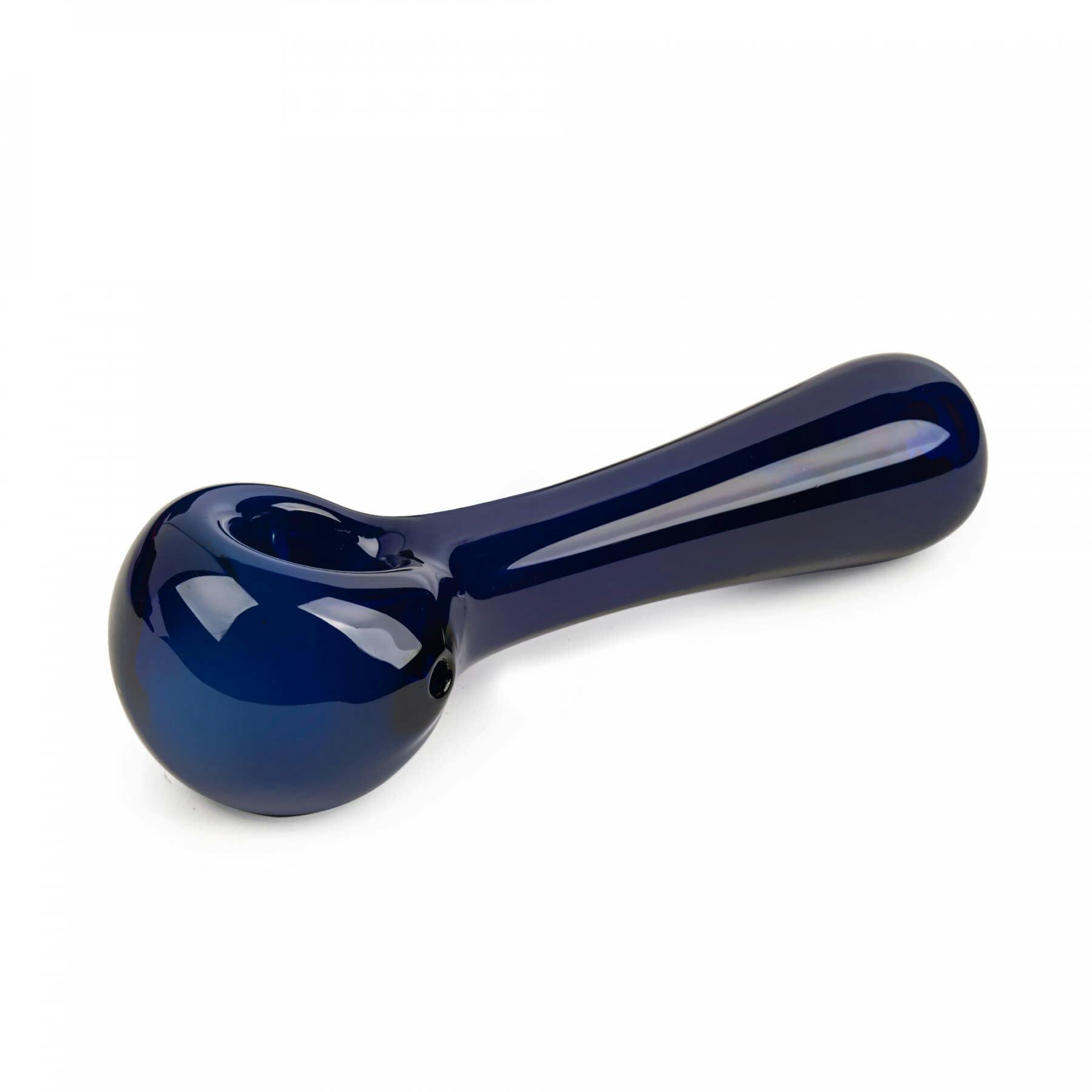 4.5" Spoon Hand Pipe Blue (Red Eye Glass) - Blue