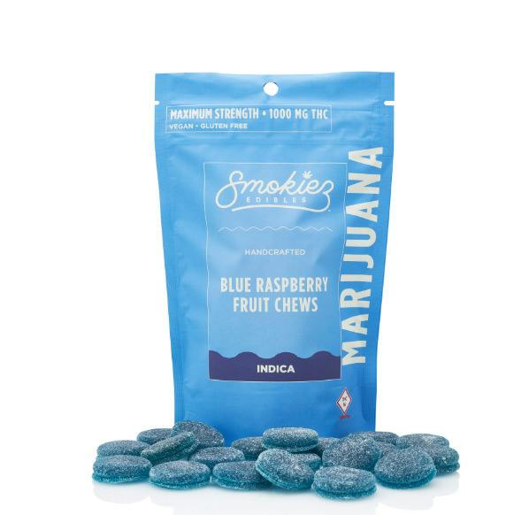 Fruit Chews | Smokiez Sweet Blue Raspberry 1000mg (20pk)