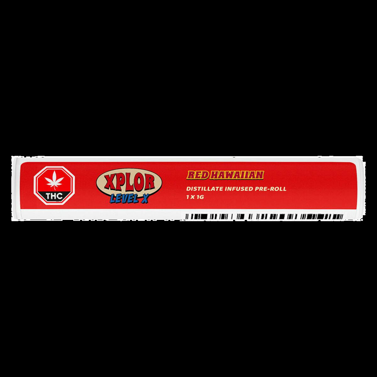 XPLOR Level X - Red Hawaiian Distillate Infused Pre-Roll - Sativa - 1x1g