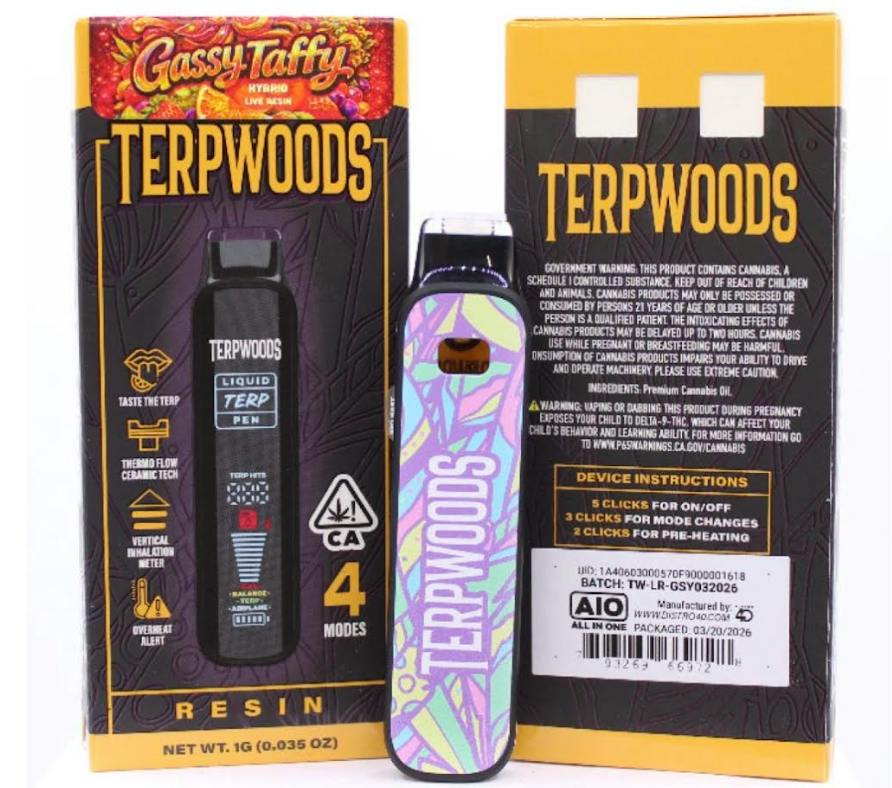 Terpwoods Gassy Taffy Live Resin AIO 1g