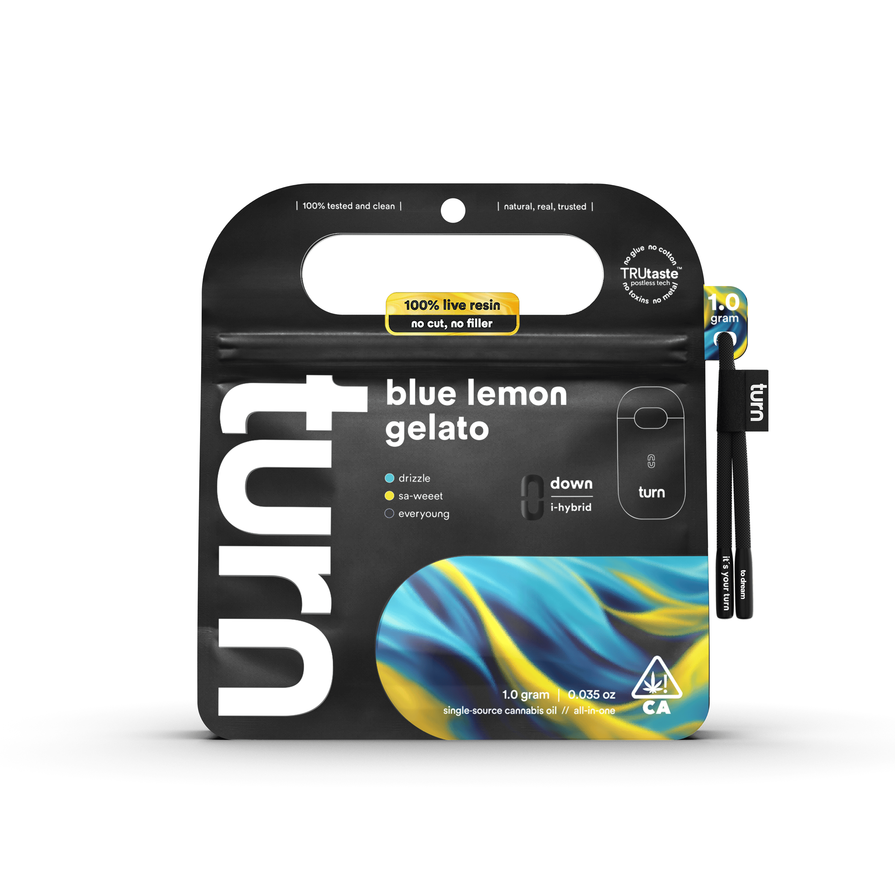 Turn Blue Lemon Gelato Live Resin 1g Pod