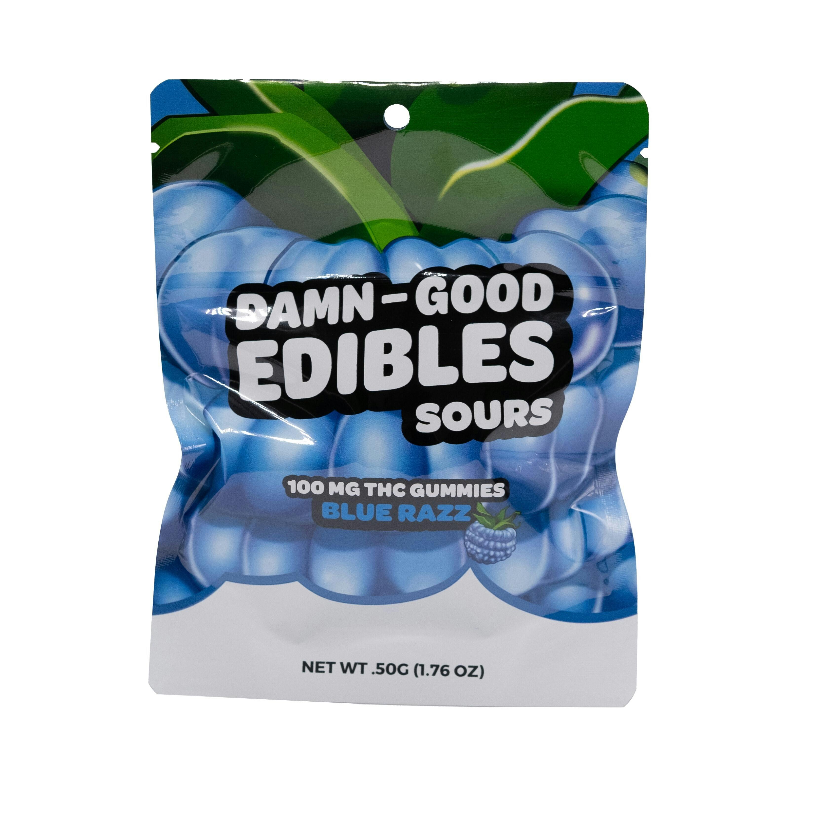 Damn Good Edibles Sour Gummies 100 MG Blue Razz 10pk