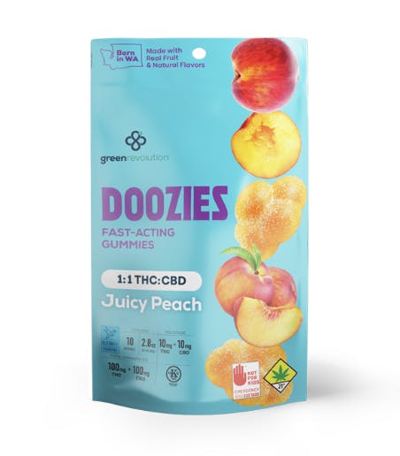Juicy Peach - THC:CBD 1:1 Gummies Infused (Dooziesz)