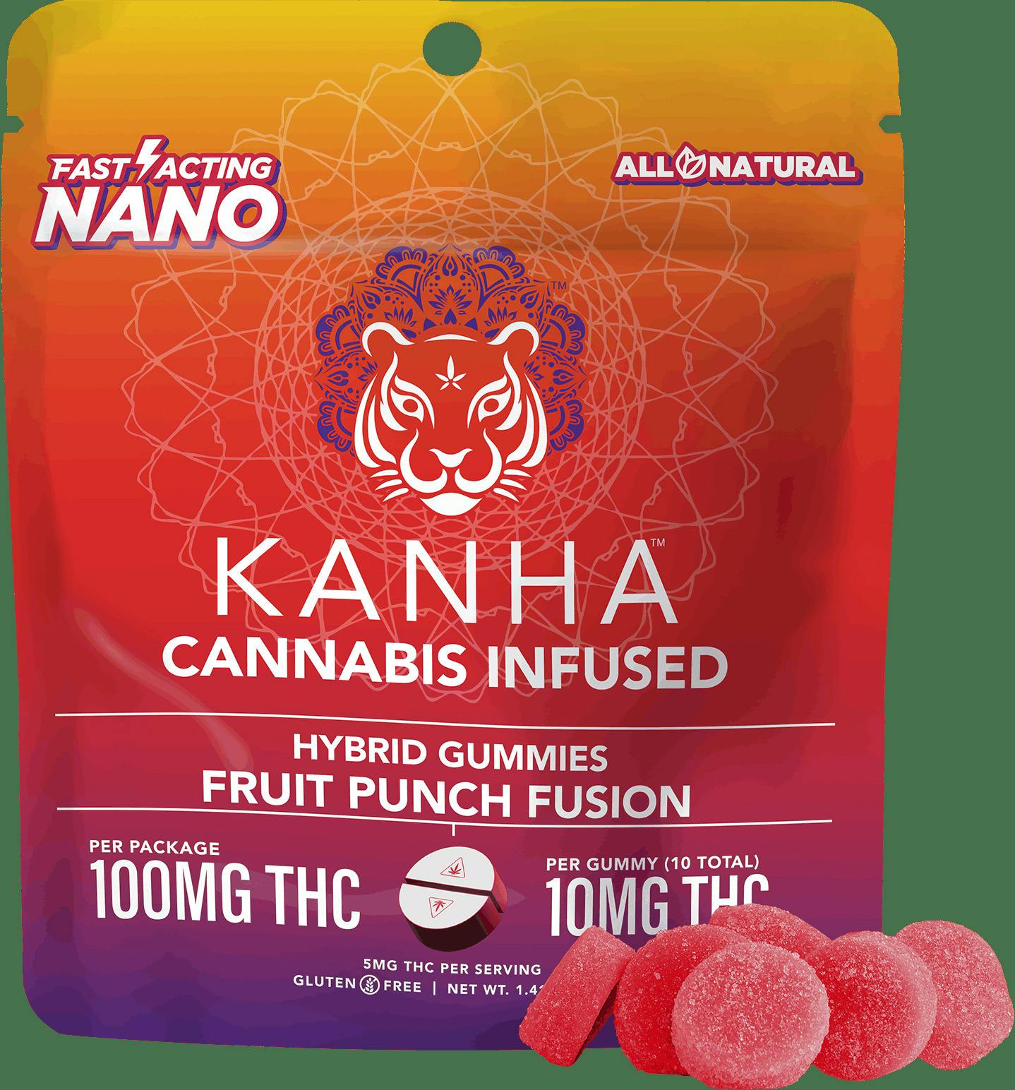 Fruit Punch Nano Gummies - 100mg THC - 20 Servings cannabis product