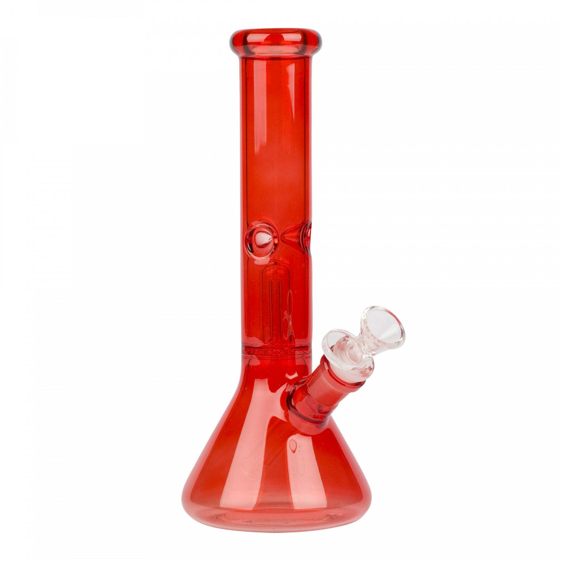 10" Day Glow Beaker Bong w/ Dome perc (Red)