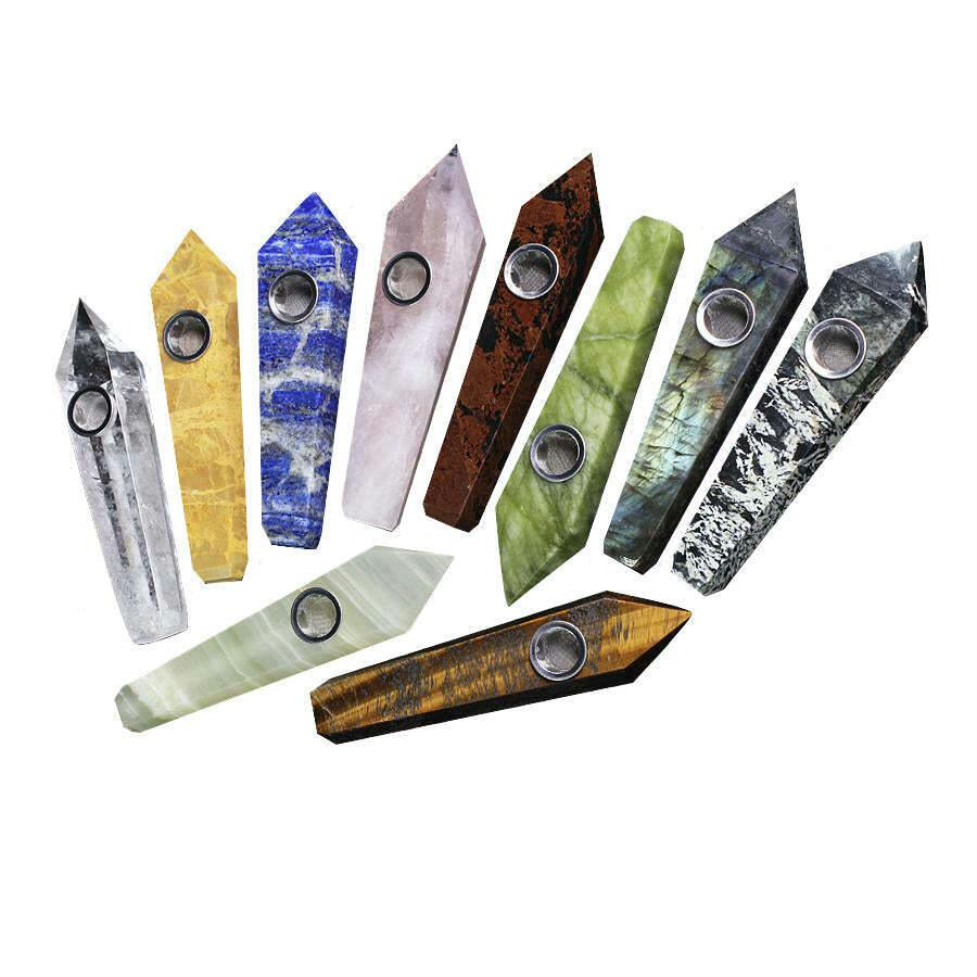 5" Stone Crystal Gem Pipe