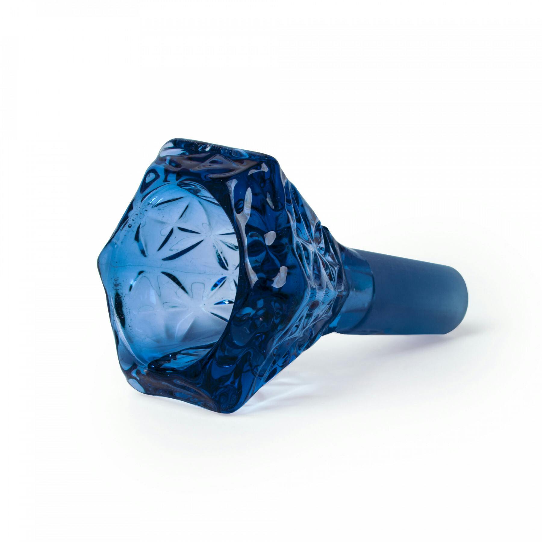 Red Eye Glass - 14mm Hobstar Carved Cone Pull-Out (Blue)