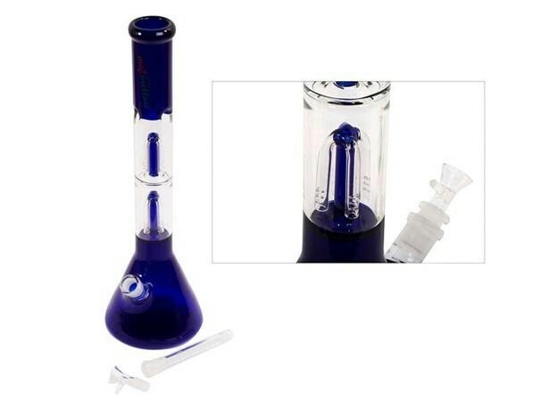 Moji Mellow - 16" Glass Water Pipe W/ Double Tree Percolator