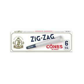 Zig-Zag - 1 1/4" White Pre-Rolled Cones (6/pack)