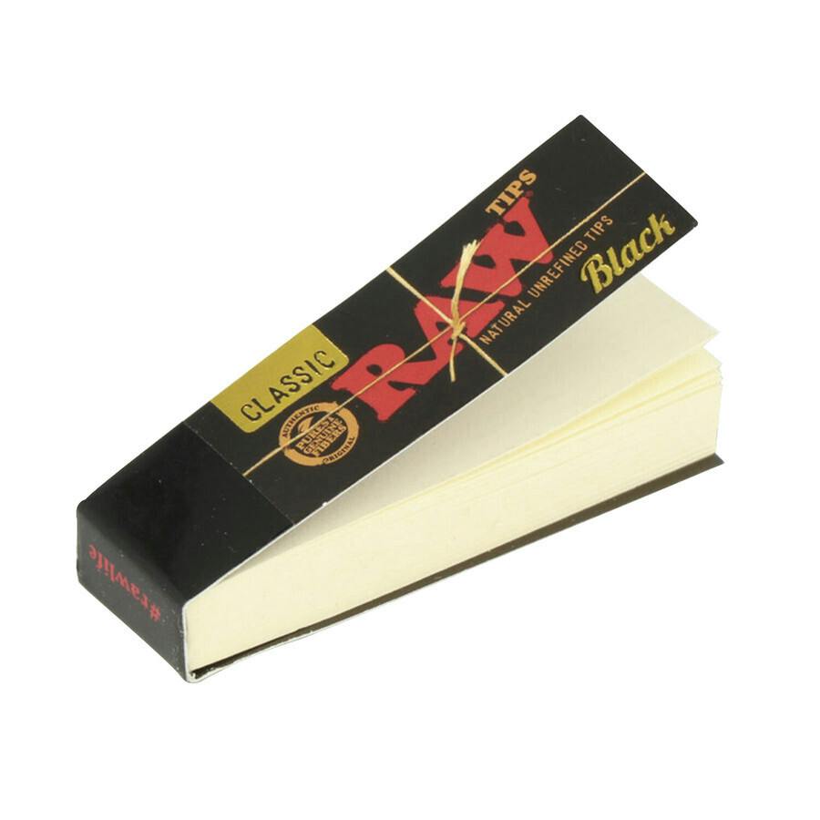 Raw - Black Perforated Rolling Tips (50pc)