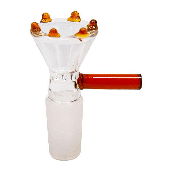 14mm Dots Glass Bowl with Honeycomb Screen Built-in (Amber)