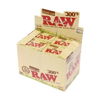 RAW - 1 1/4" Organic Hemp 300s Rolling Papers (300 sheets/pack)