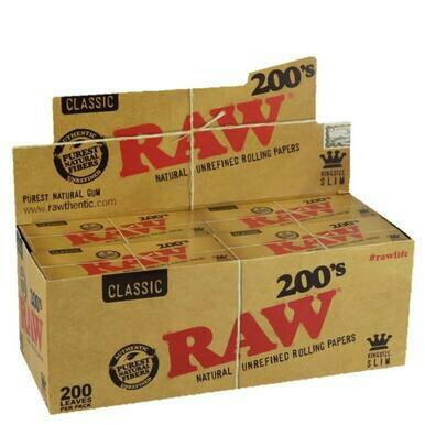 RAW - King Size Classic Slim 200s Rolling Papers (200 sheets/pack)