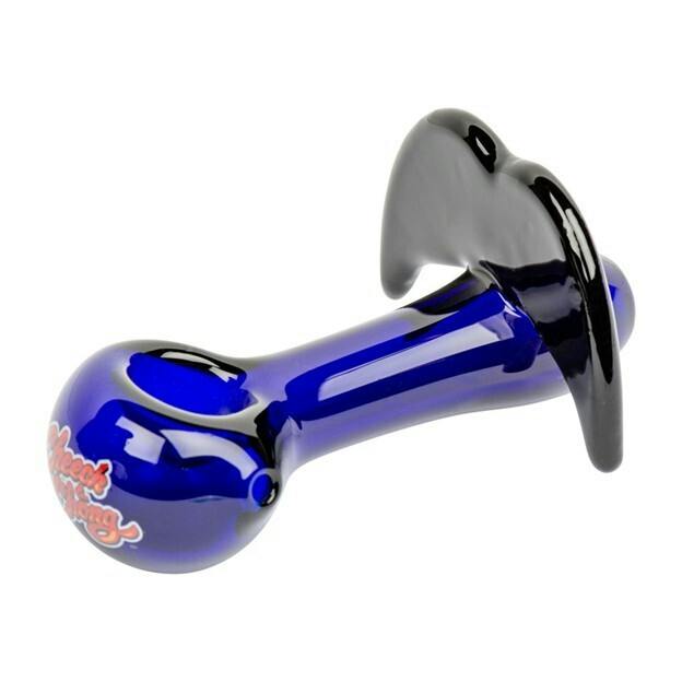 Cheech & Chong Glass - 4'' Moustache Ride Hand Pipe (Blue)