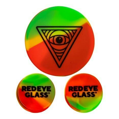 Red Eye Glass - Silicone Water Pipe Cleaning Caps (Rasta)