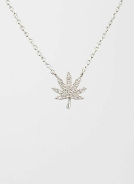 The Kush Girls - Cannabis Leaf Necklace (Silver)
