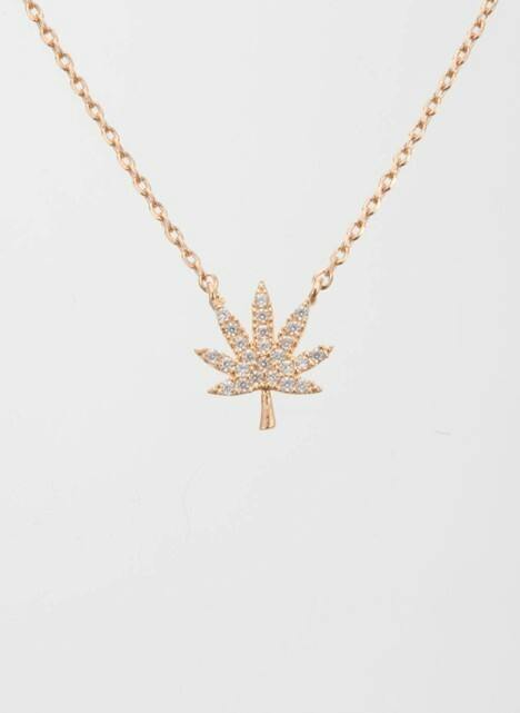 The Kush Girls - Cannabis Leaf Necklace (Rose Gold)