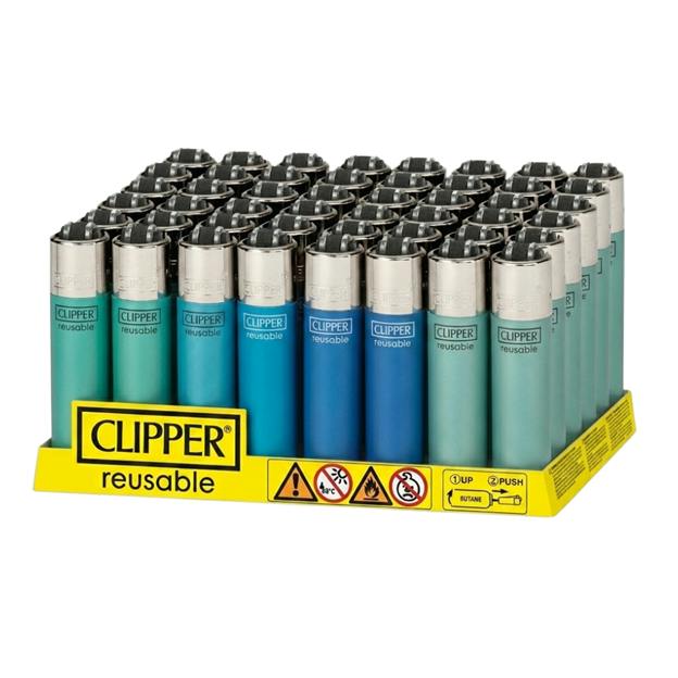 Clipper Metallic Aqua Lighters