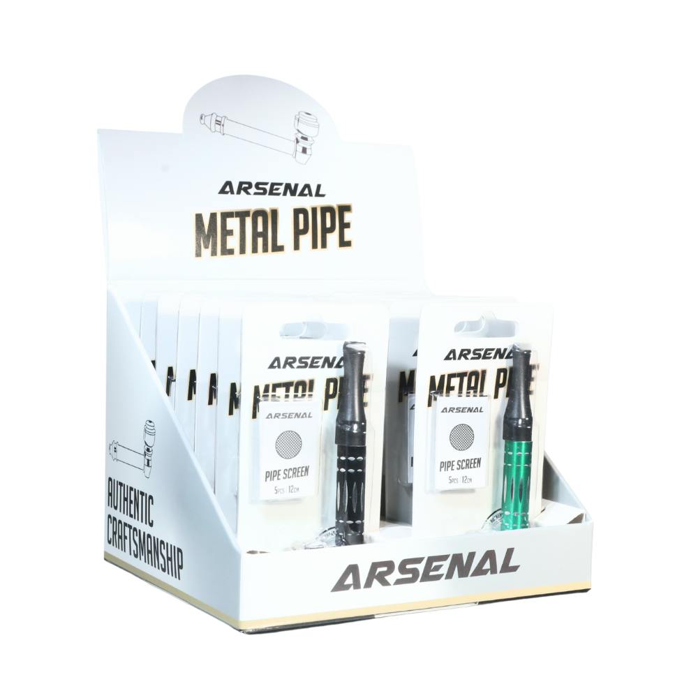 Arsenal - High Grade Nitro Stem Metal Hand Pipes w/ Screens