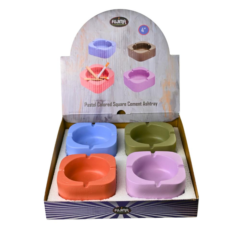 Fujima - Square Pastel Coloured Cement Ashtray
