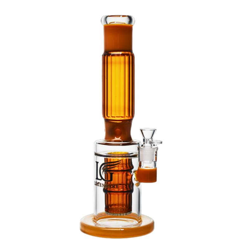 Legendary - 15.5" Legendary Golden Tower Percolator Water Pipe (JadeYellow)