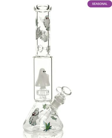 Red Eye Glass - 12" Dual Chamber Ghoulish Water Pipe