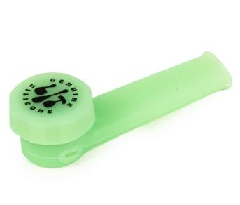 LIT® Silicone - 3.5" Hand Pipe (Green Glow-in-the-Dark)