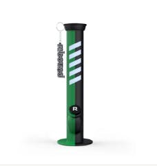 Rebound - 14" Silicone Straight Bong (Black & Green)