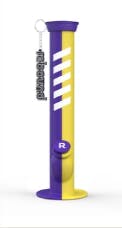 Rebound - 14" Silicone Straight Bong (Purple & Yellow)