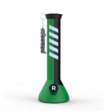Rebound - 14" Silicone Beaker Bong (Black and Green)