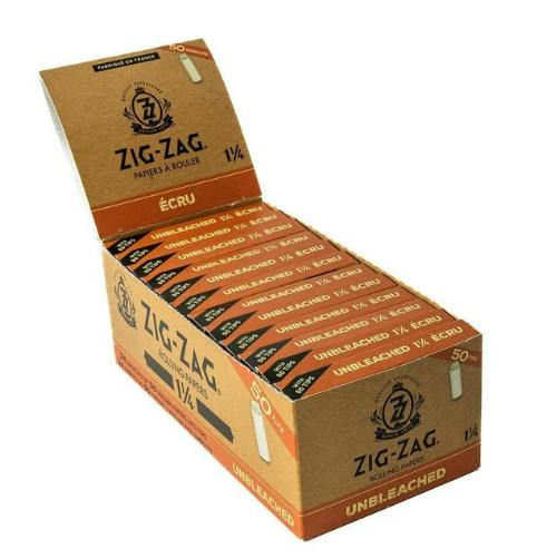 Zig Zag - 1 1/4 Unbleached Rolling Papers & Tips (50 Sheets)