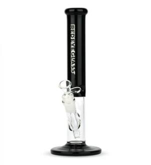 Red Eye Glass - 11.5" Tall Frontside Straight Bong (Black)