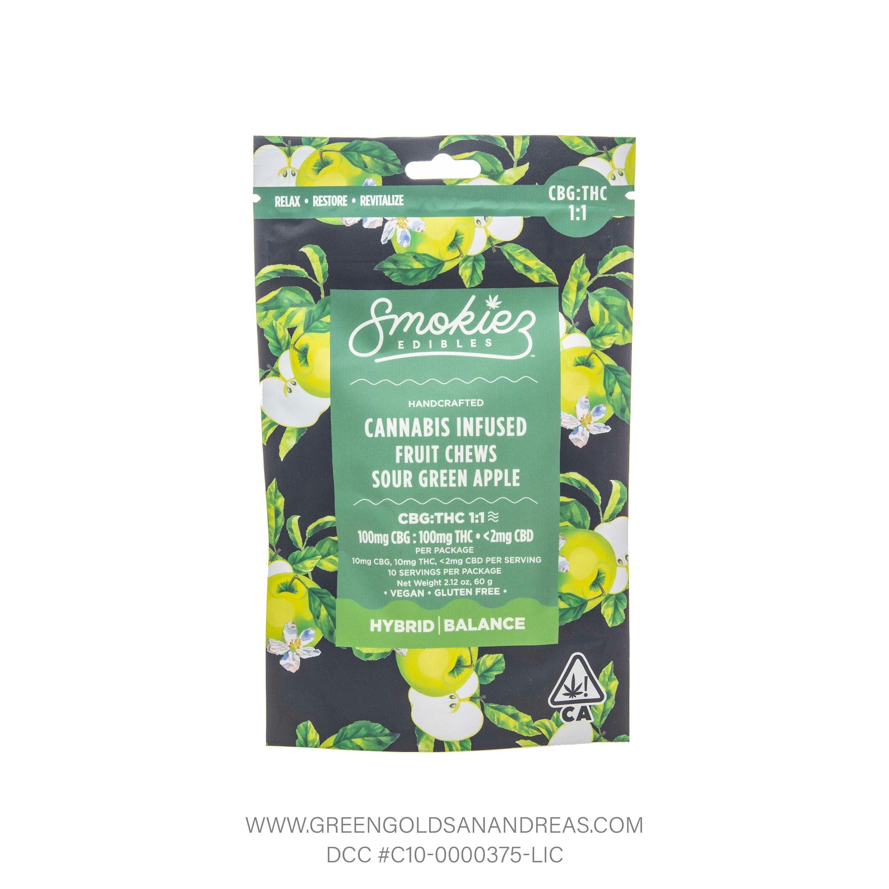 Smokiez — Sour Green Apple Fruit Chews
