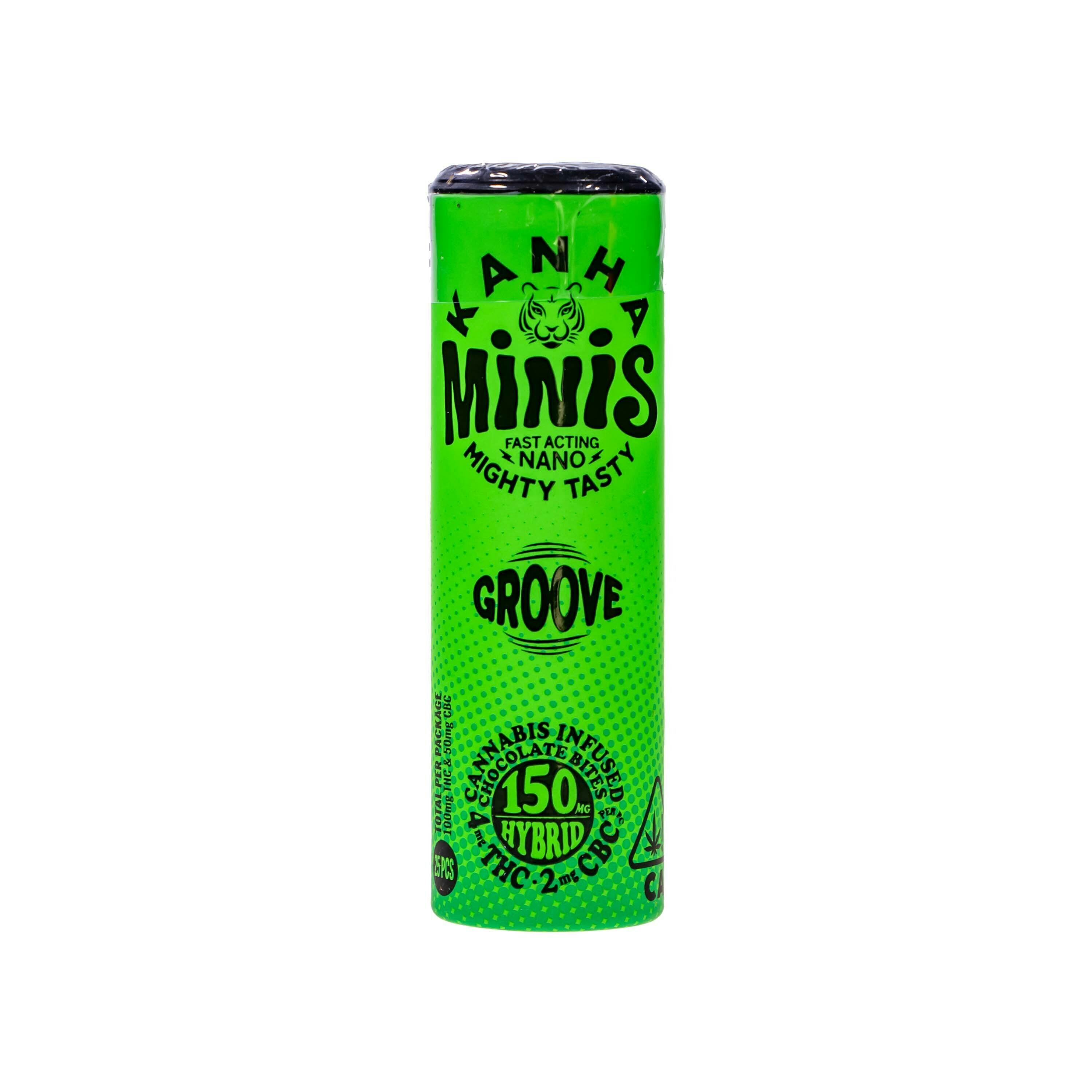 KANHA: Groove Nano Hybrid Mini Chocolate Bites (2:1 THC:CBC - 150mg Total)