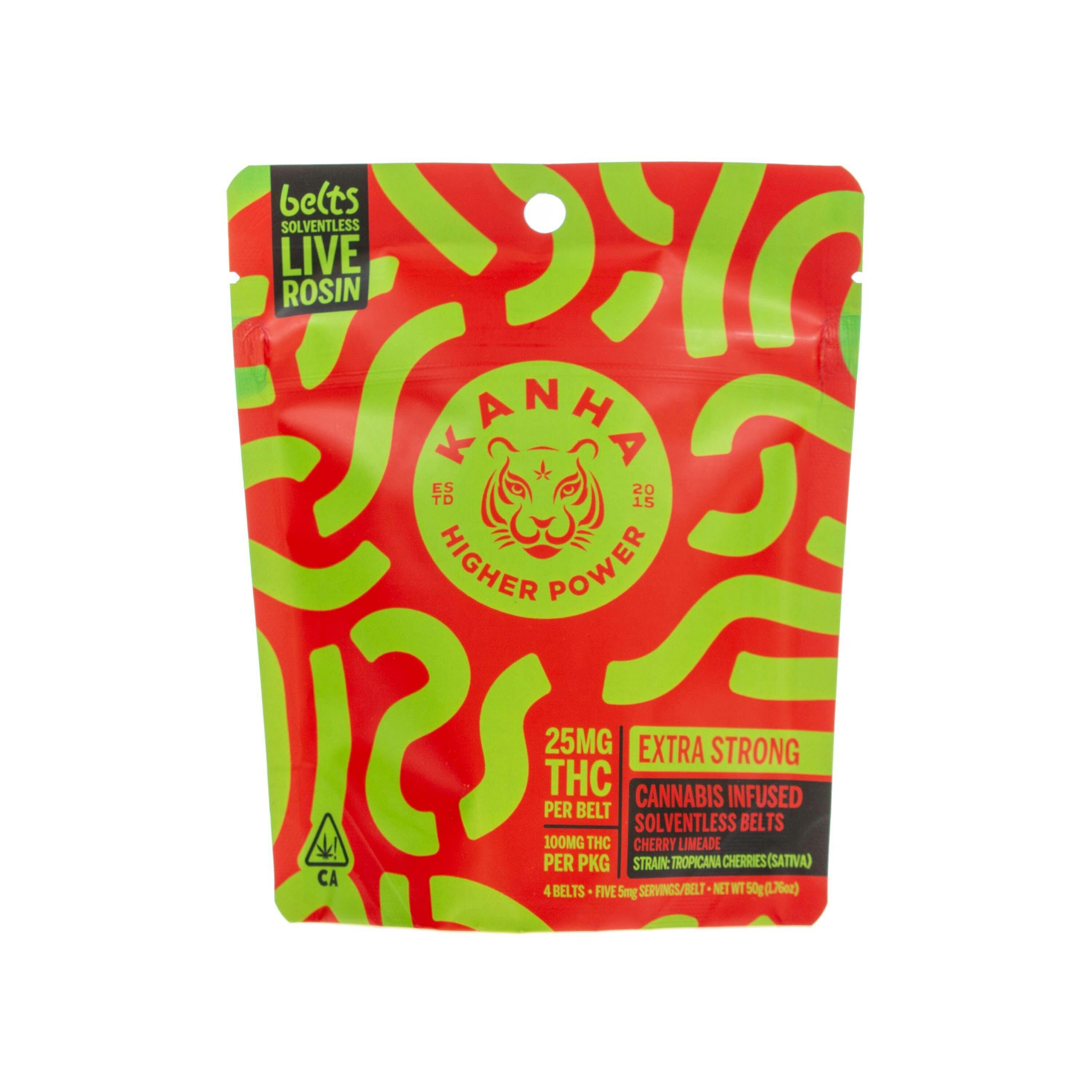 KANHA — Sativa Cherry Limeade Solventless Belts (100mg THC)